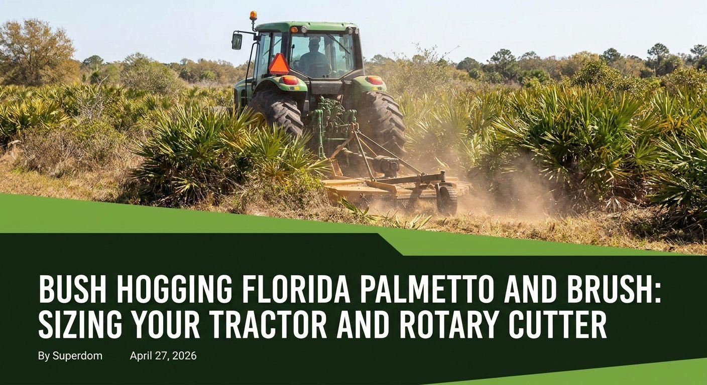 Bush Hogging Florida Palmetto and Brush: Sizing Your Tractor and Rotary Cutter
