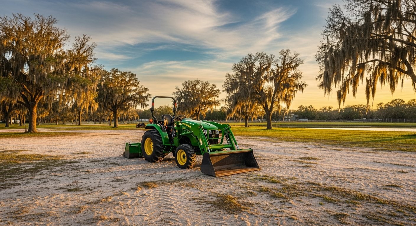 Compact tractor on a Florida hobby farm