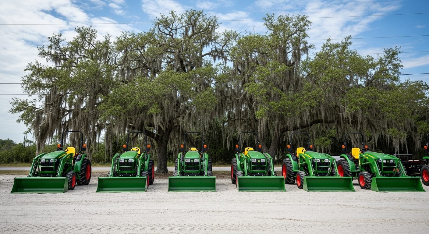 Tractor dealer lot near Pensacola Florida in the Panhandle