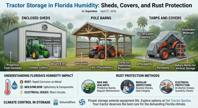 Tractor Storage in Florida Humidity: Sheds, Covers, and Rust Protection